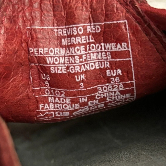 Merrell Treviso Red Slides Suede Leather Slip On Sandals Size 5 - Picture 8 of 8